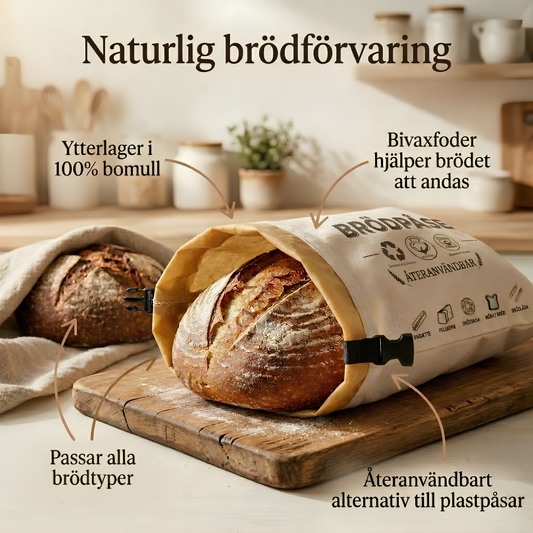 Premium brödpåsar i 100 % bomull och bivax