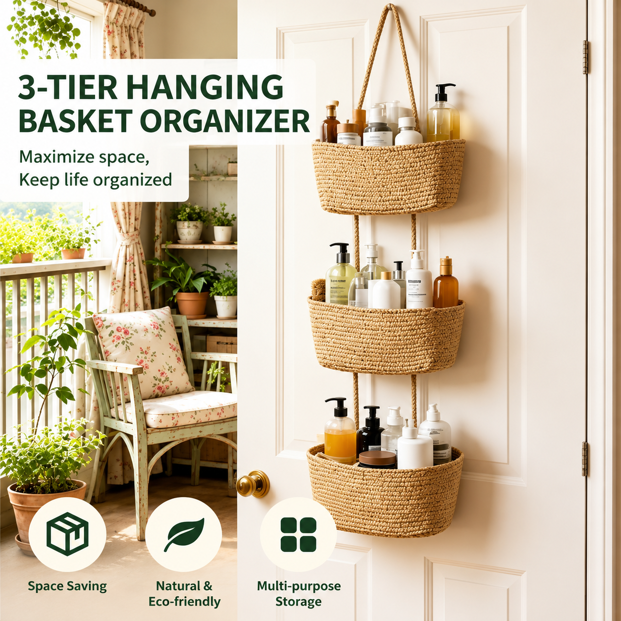 TierNest — Over-the-Door Hanging Basket