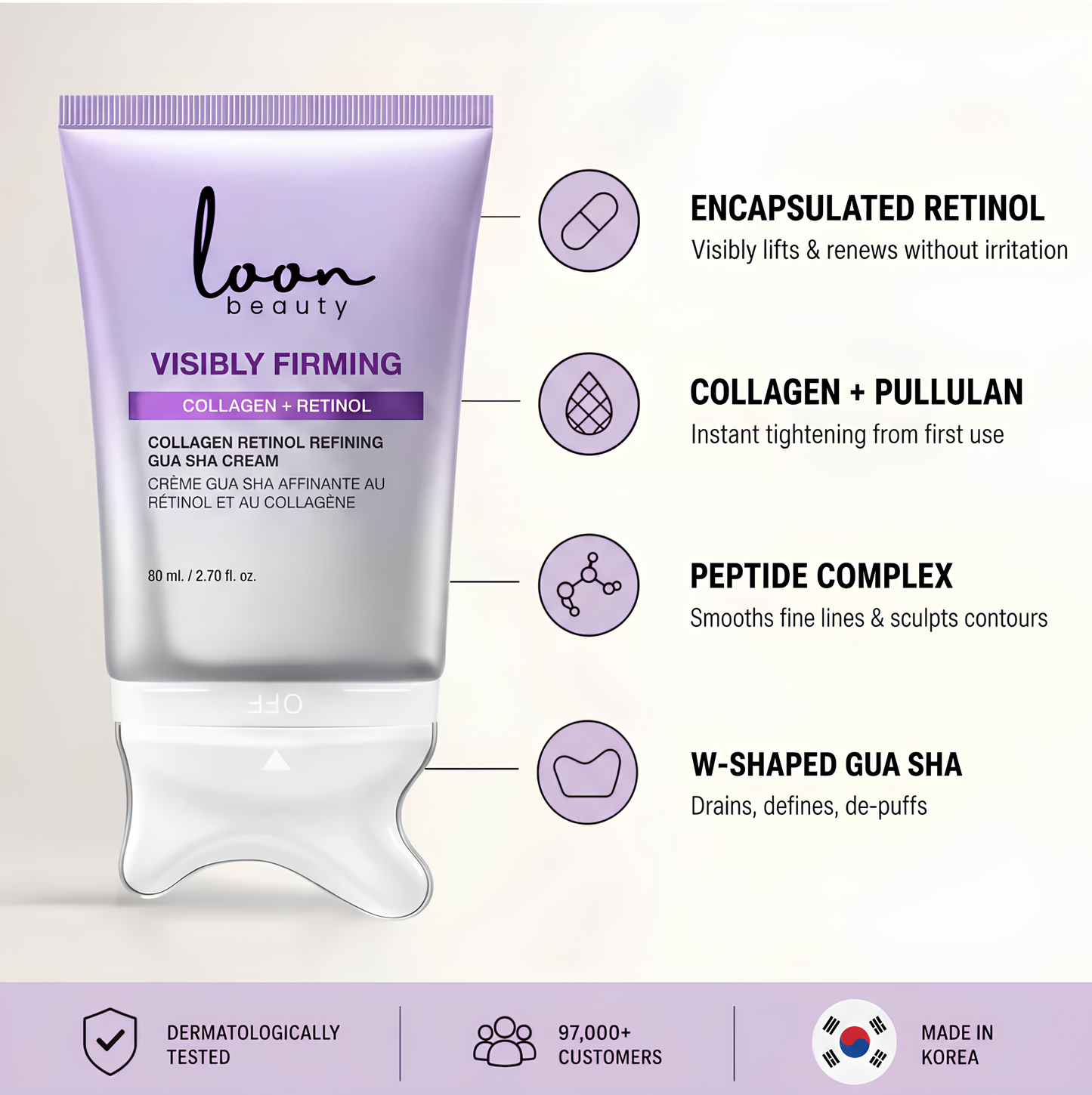 Korean 2-in-1 Collagen Retinol GuaSha Sculpting Cream